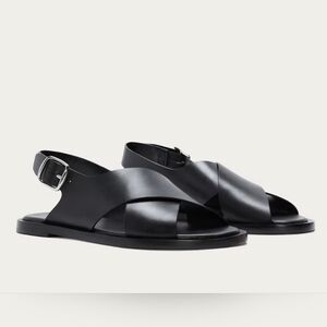 Everlane The City Black Leather Sandals
